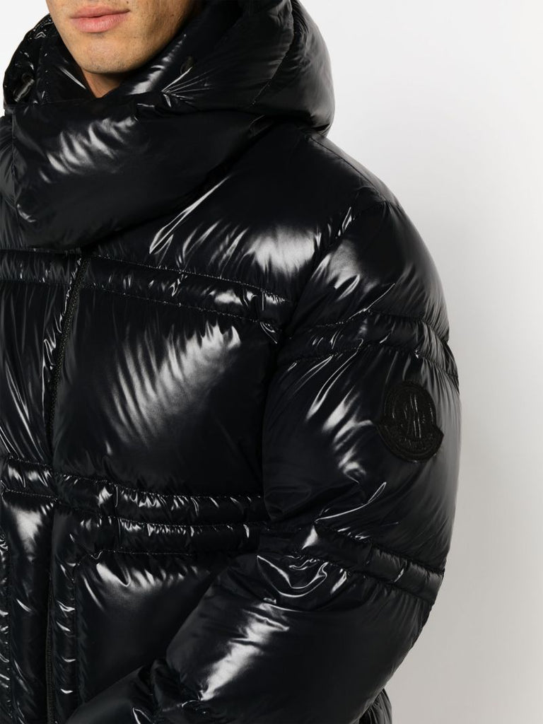 Black Thuban Hooded Quilted Jacket