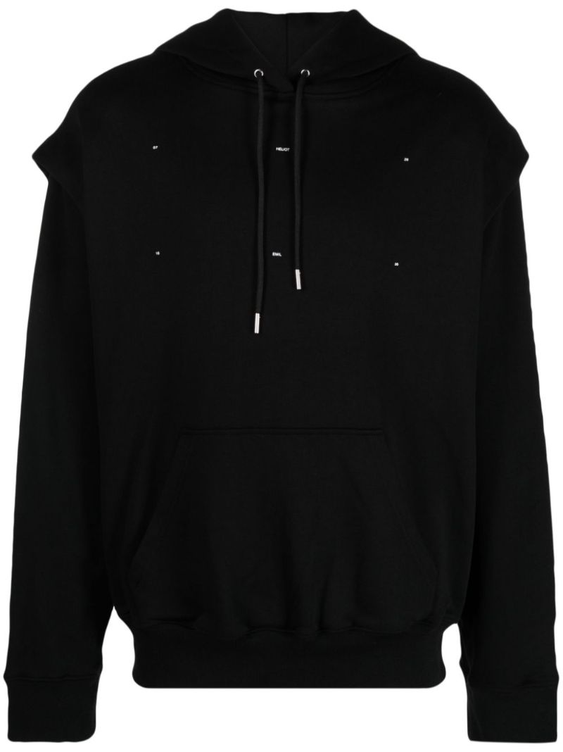 Black Outline Logo Cotton Hoodie