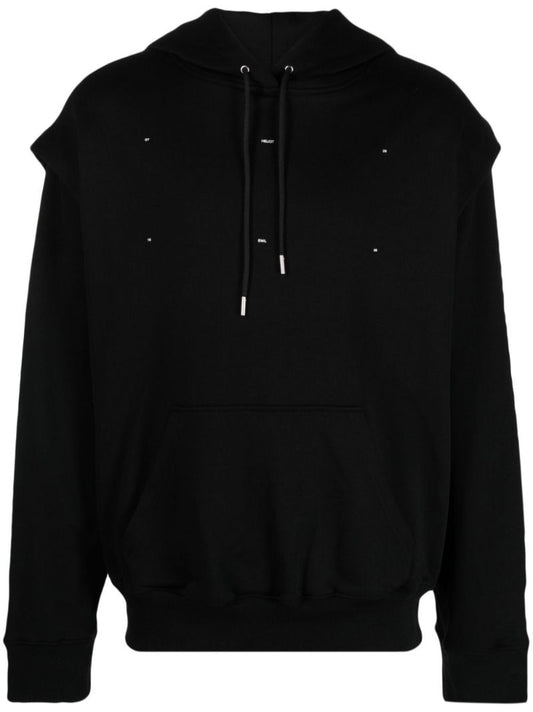 Black Outline Logo Cotton Hoodie