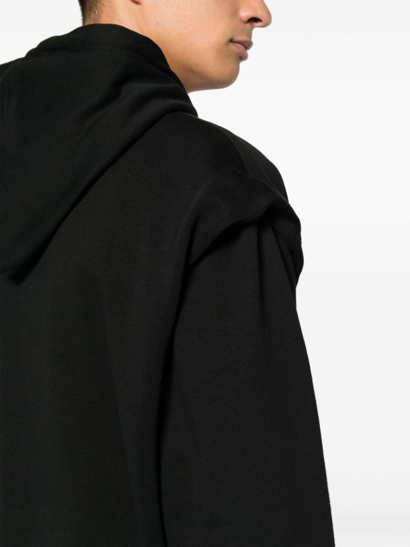 Black Outline Logo Cotton Hoodie