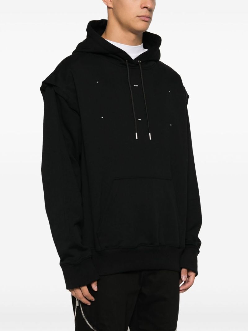 Black Outline Logo Cotton Hoodie
