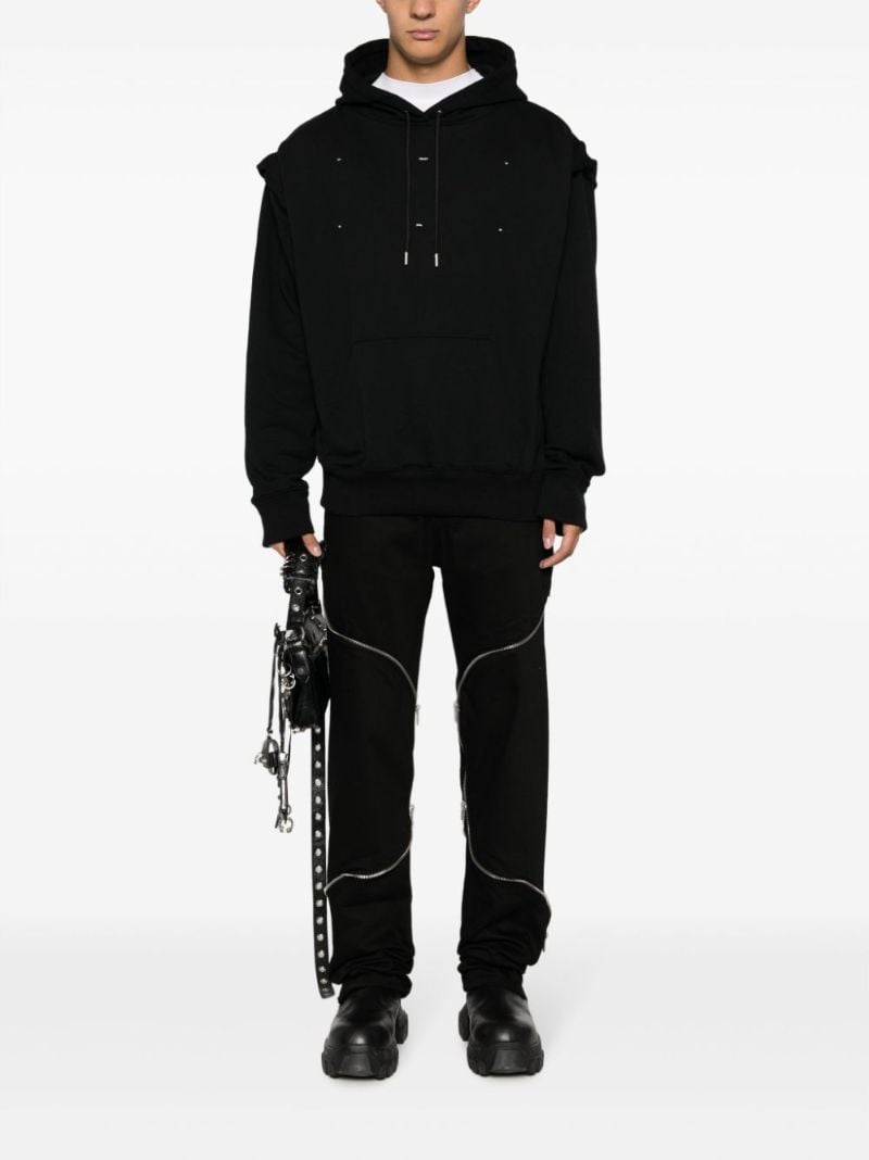 Black Outline Logo Cotton Hoodie