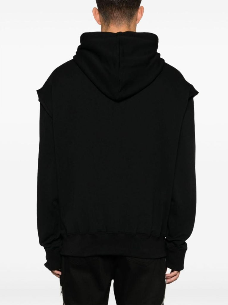 Black Outline Logo Cotton Hoodie