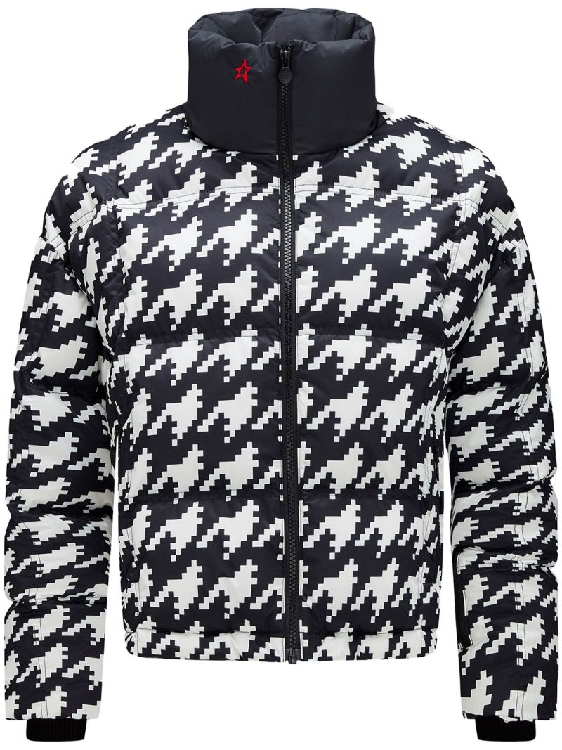 Black Nevada Houndstooth-print Padded Jacket