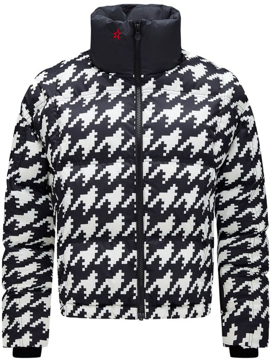 Black Nevada Houndstooth-print Padded Jacket