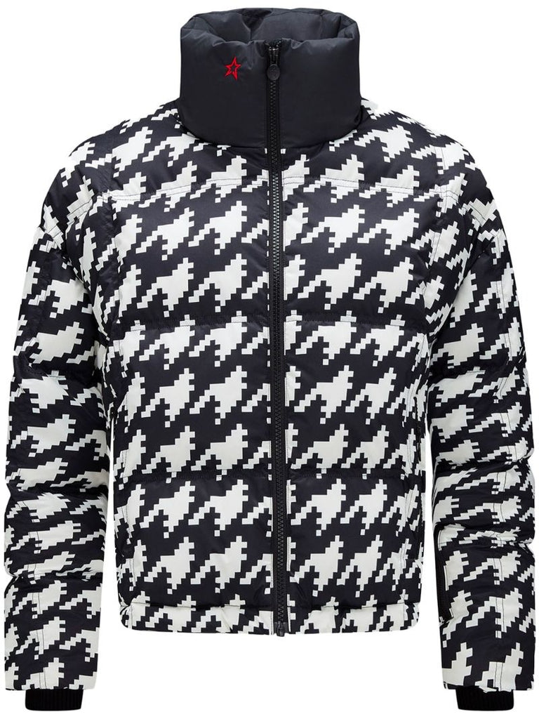 Black Nevada Houndstooth-print Padded Jacket