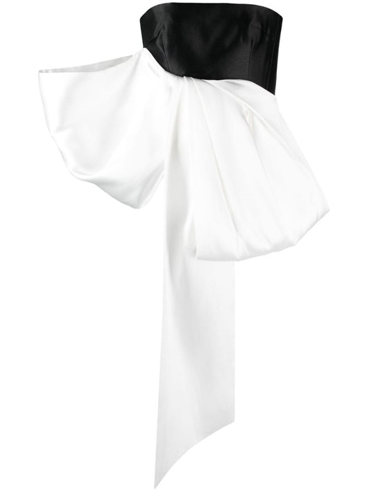 Black Nadina Bow-embellished Top