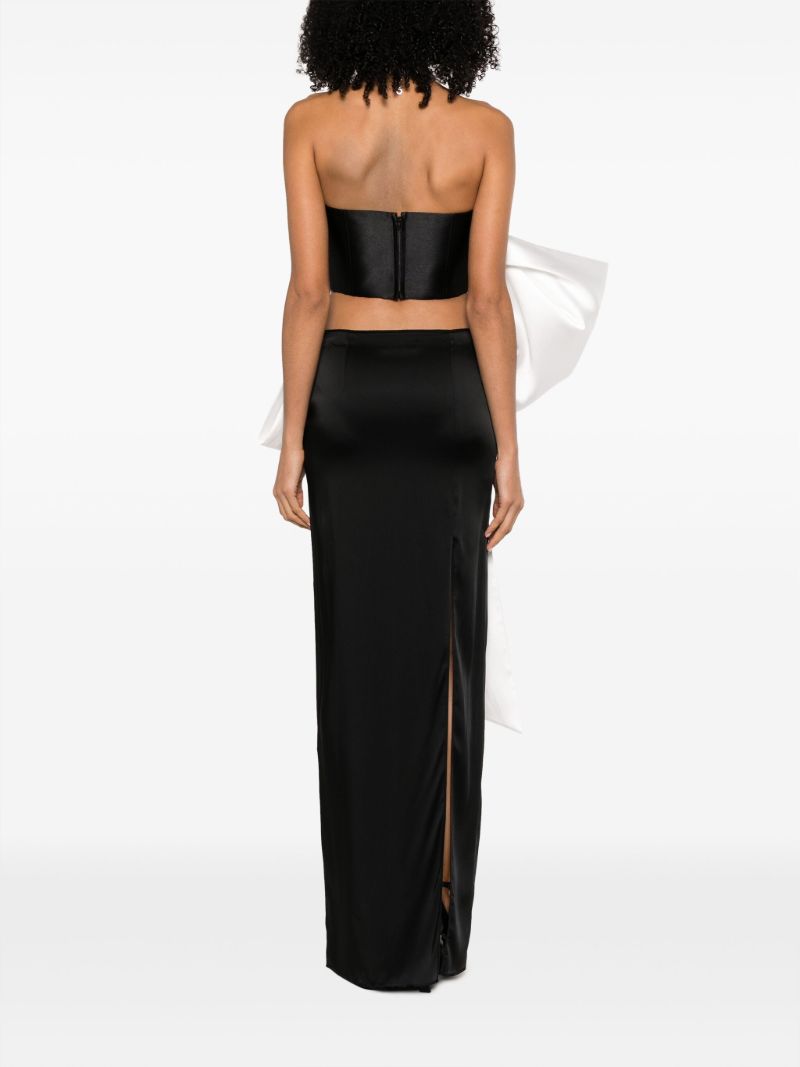Black Nadina Bow-embellished Top