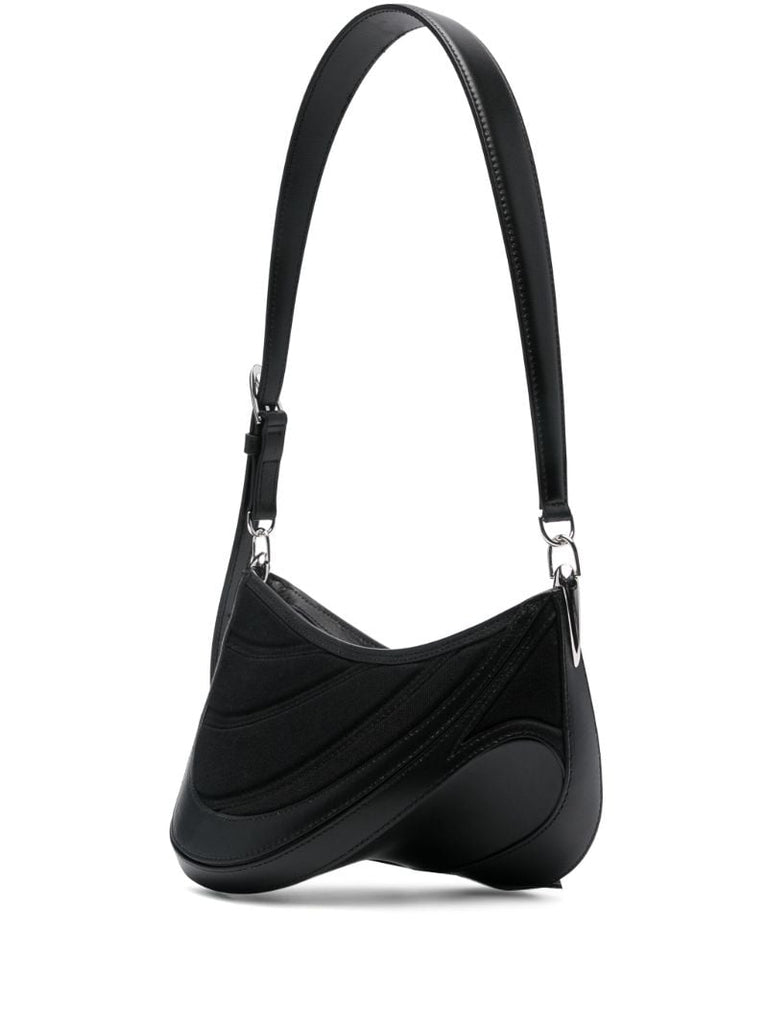 Black Spiral Curve 01 Shoulder Bag