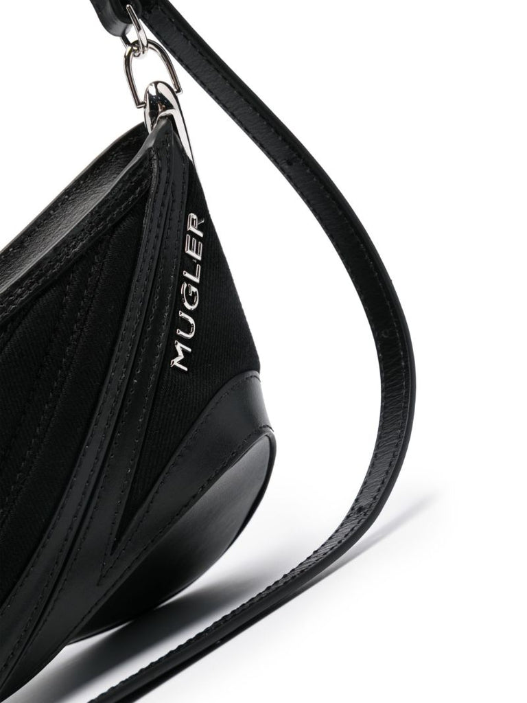 Black Spiral Curve 01 Shoulder Bag