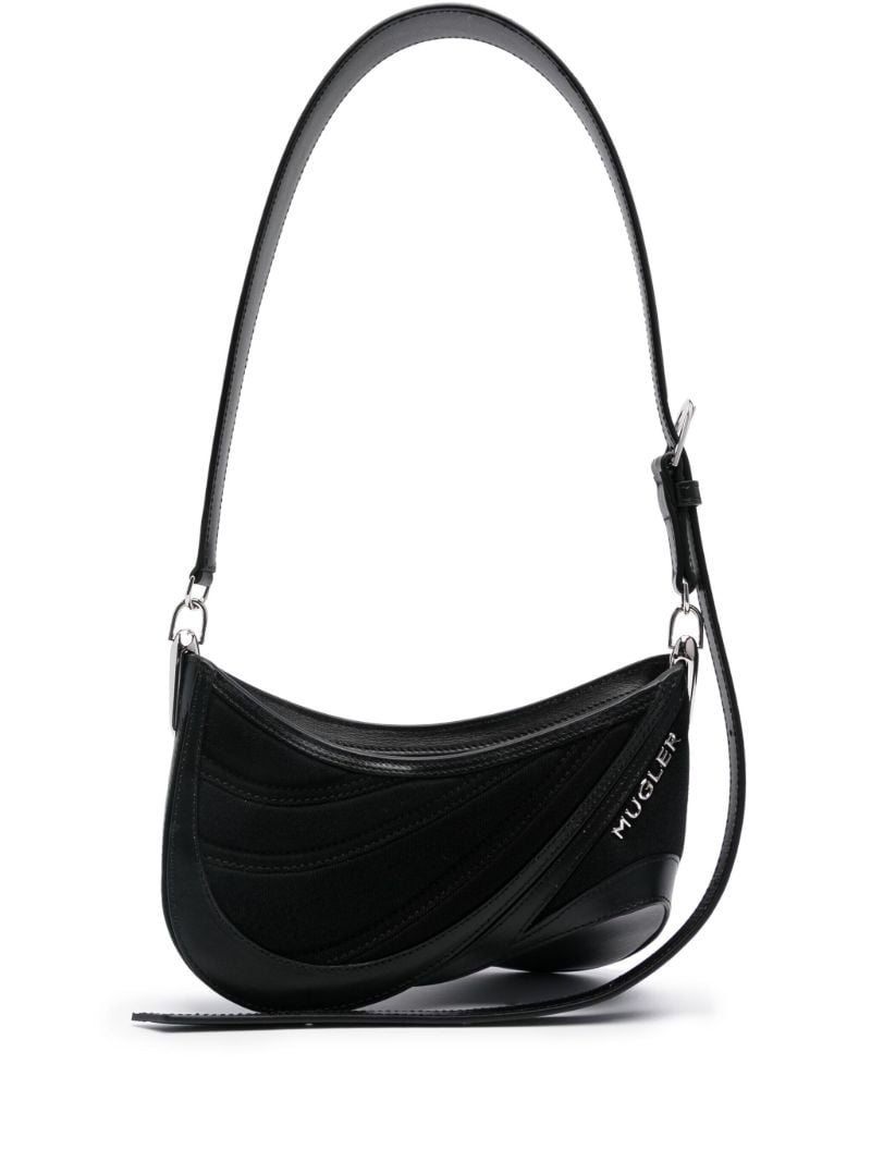 Black Spiral Curve 01 Shoulder Bag
