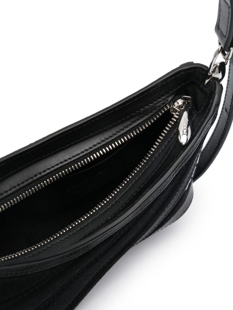 Black Spiral Curve 01 Shoulder Bag