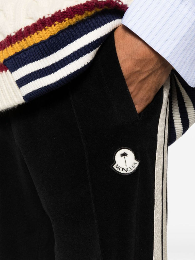 Black Side-stripe Tapered Trousers