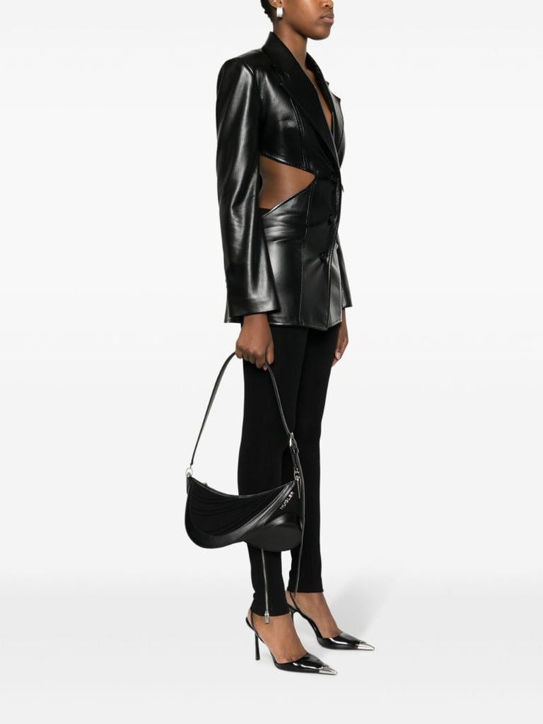 Black Spiral Curve 01 Shoulder Bag
