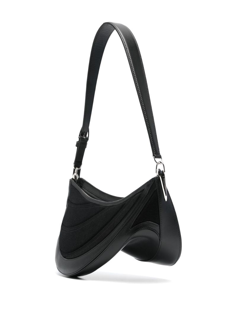 Black Spiral Curve 01 Shoulder Bag