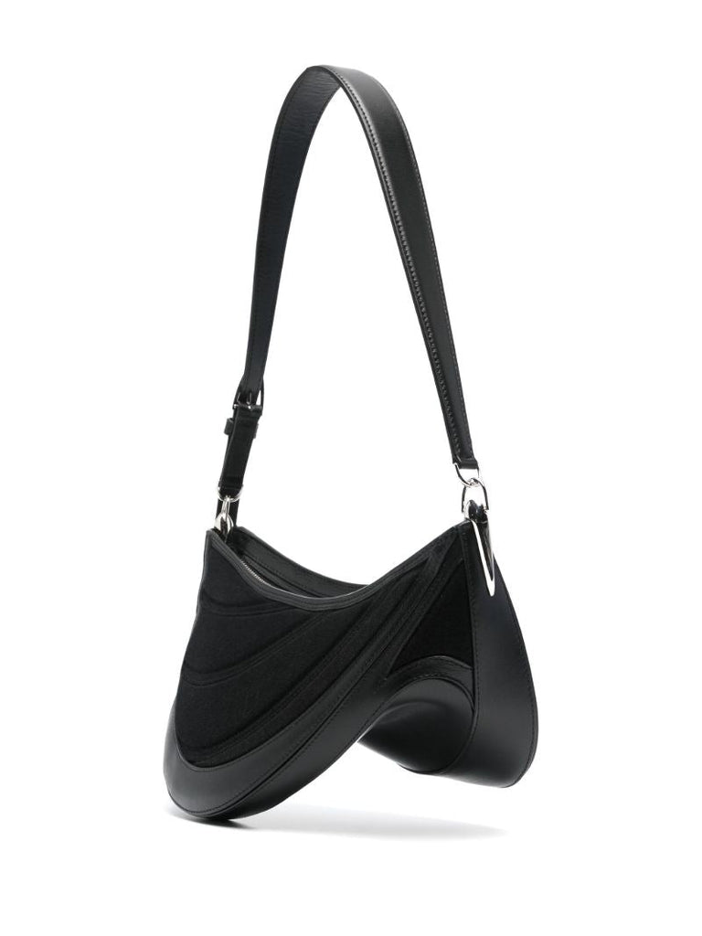 Black Spiral Curve 01 Shoulder Bag