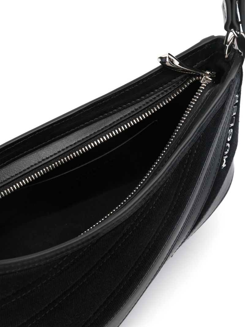 Black Spiral Curve 01 Shoulder Bag