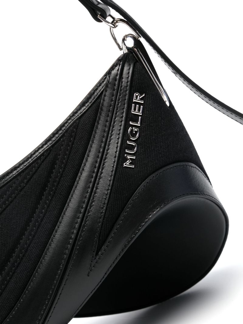 Black Spiral Curve 01 Shoulder Bag