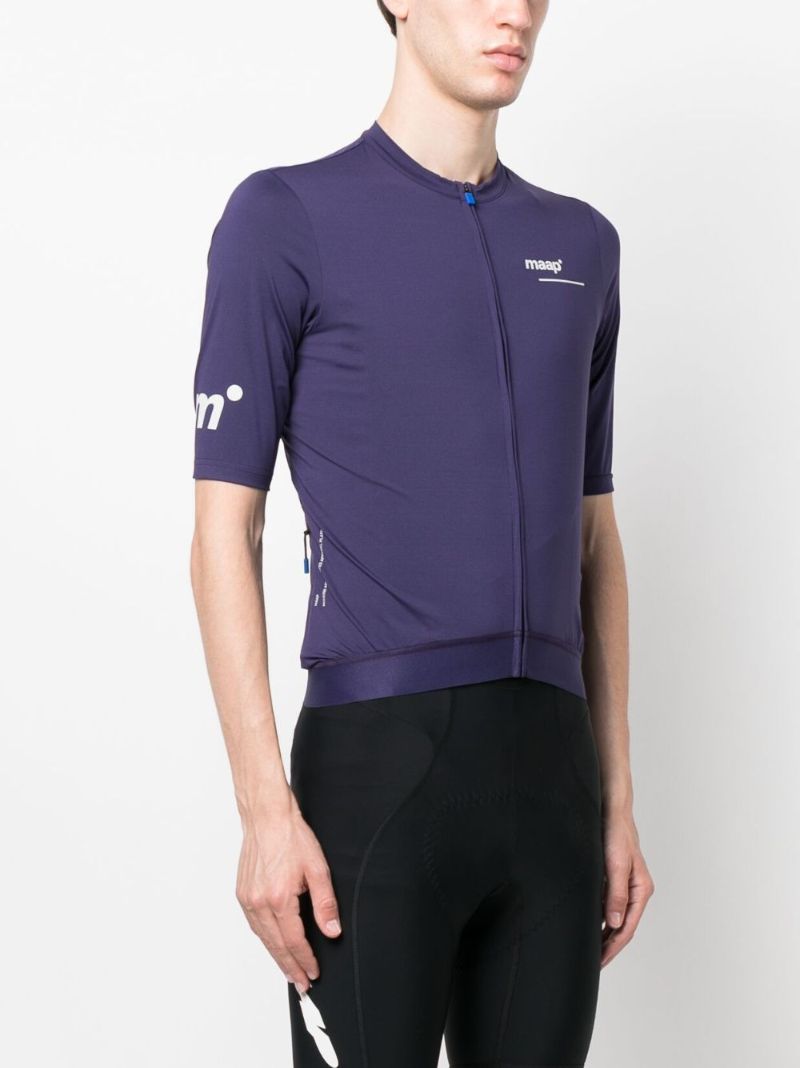 Blue Logo Print Short Sleeve Training Jersey