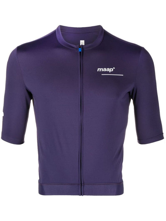Blue Logo Print Short Sleeve Training Jersey