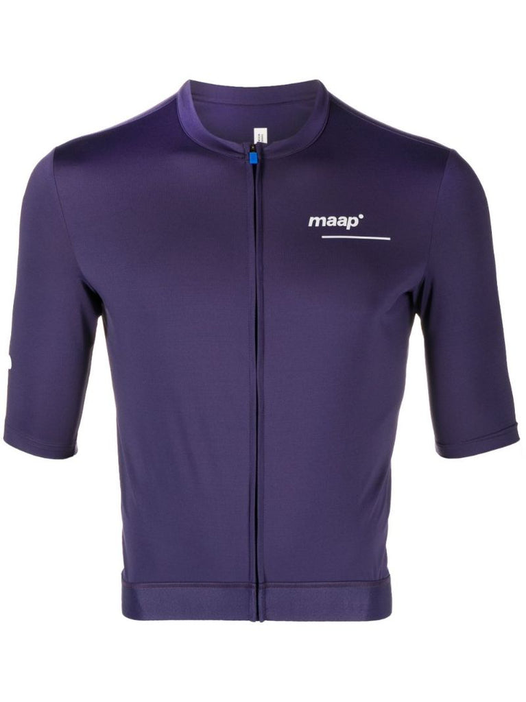 Blue Logo Print Short Sleeve Training Jersey