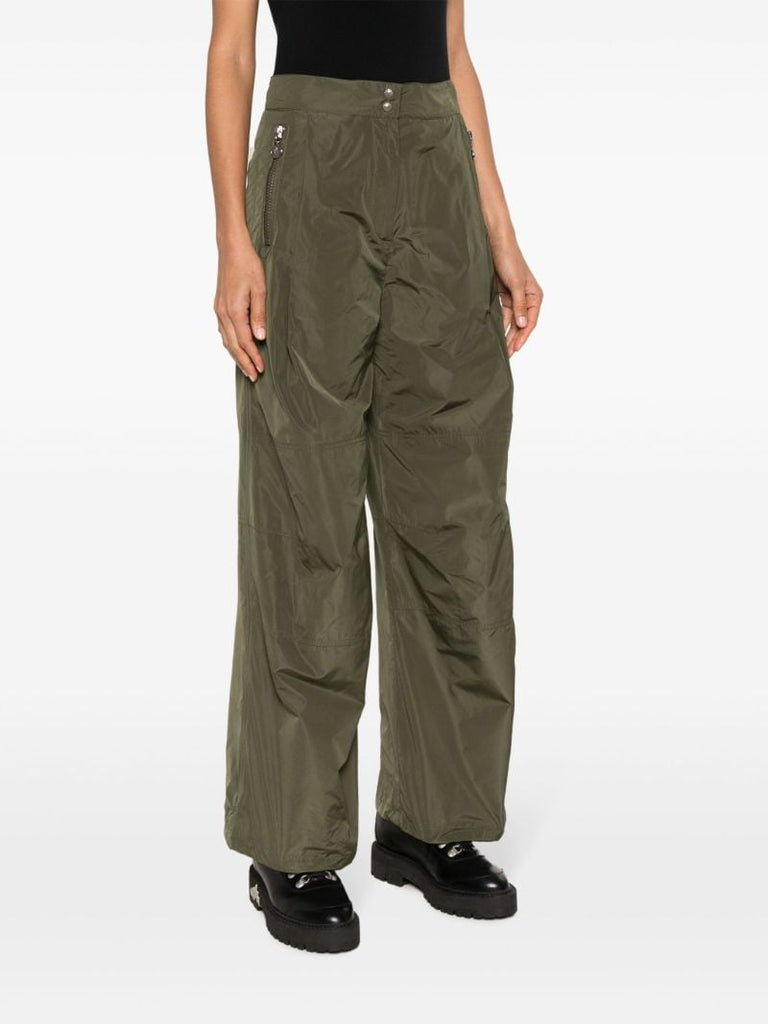 Green High-waist Cargo Trousers
