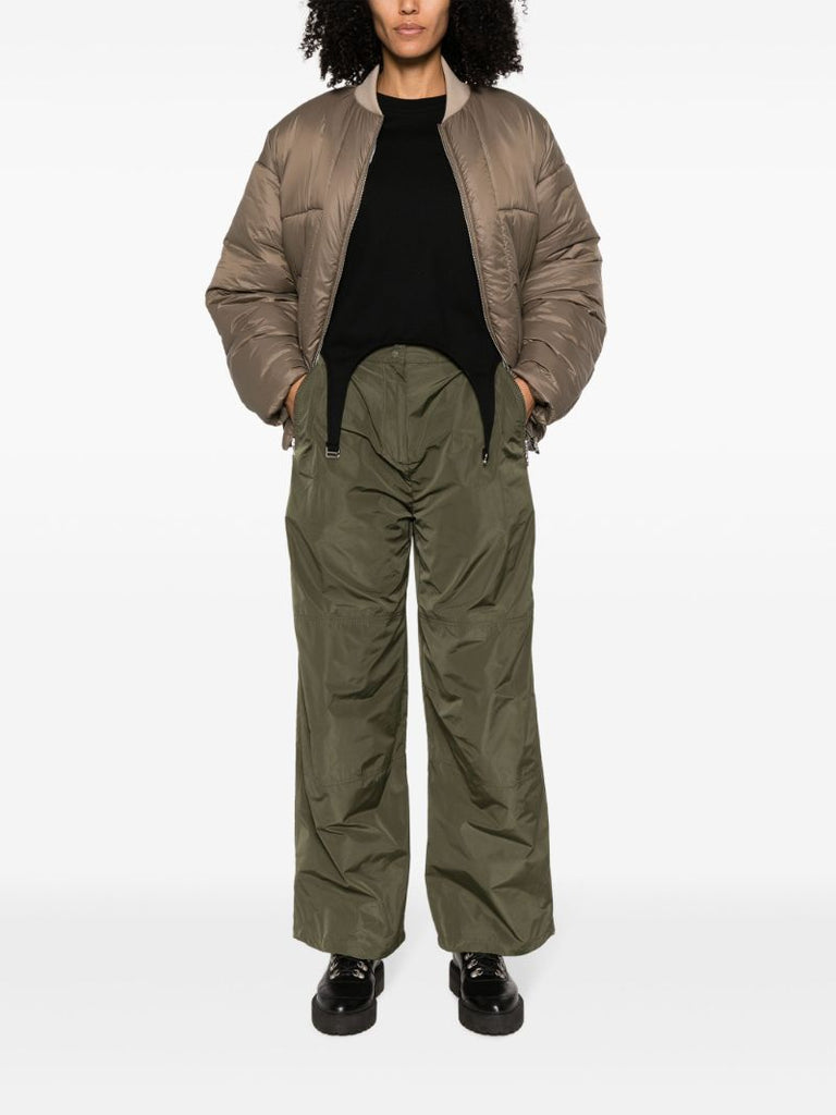 Green High-waist Cargo Trousers