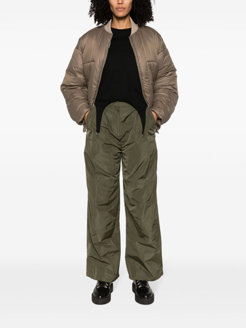 Green High-waist Cargo Trousers