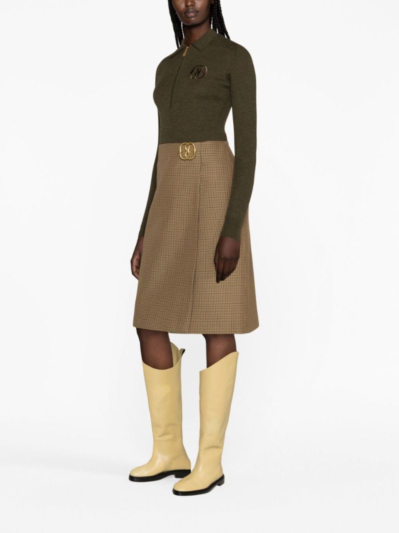 Brown Houndstooth Skirt