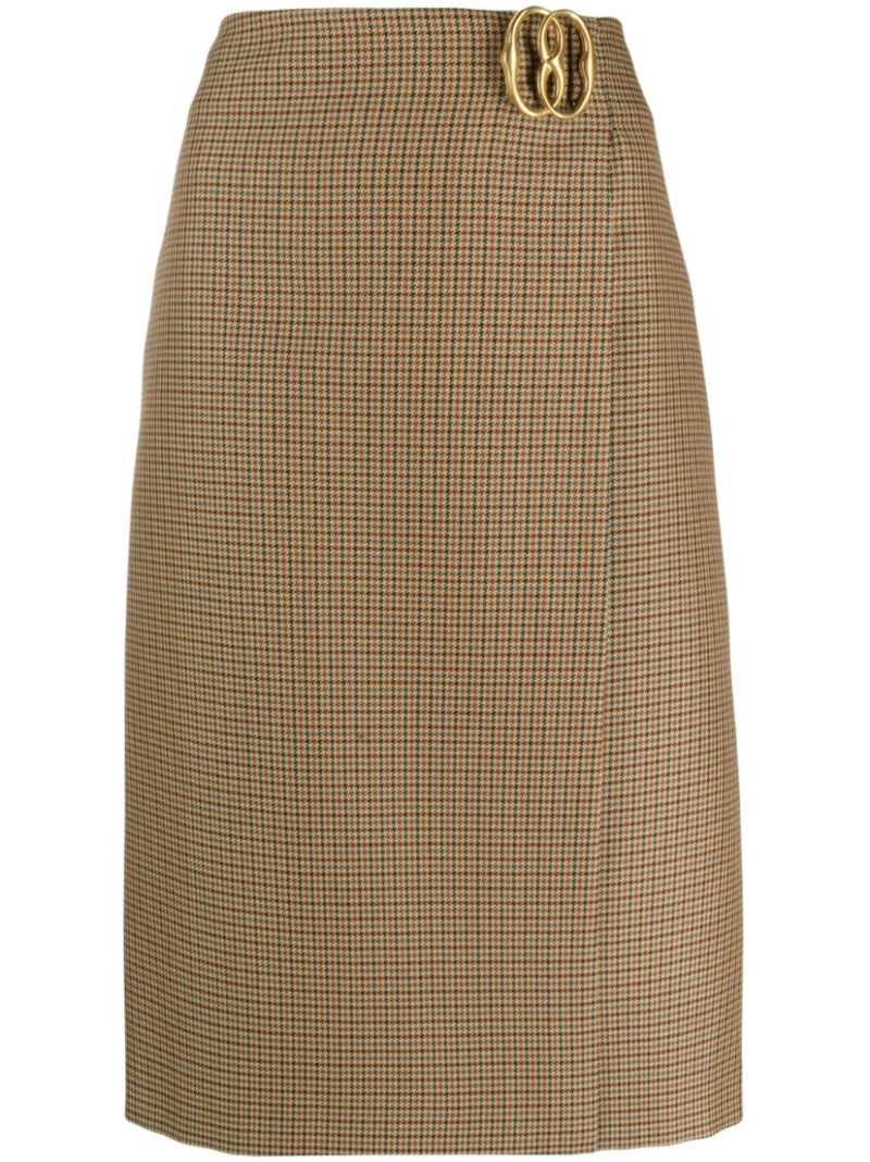 Brown Houndstooth Skirt