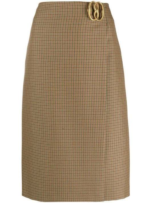 Brown Houndstooth Skirt