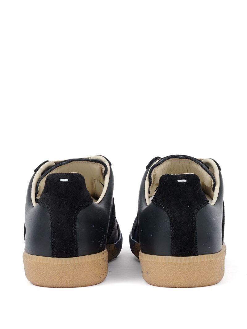 Black Paint Replica Leather Sneakers