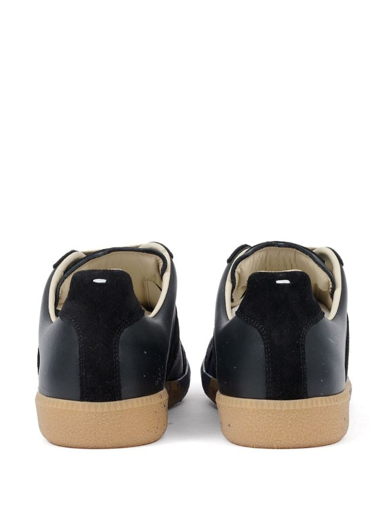 Black Paint Replica Leather Sneakers