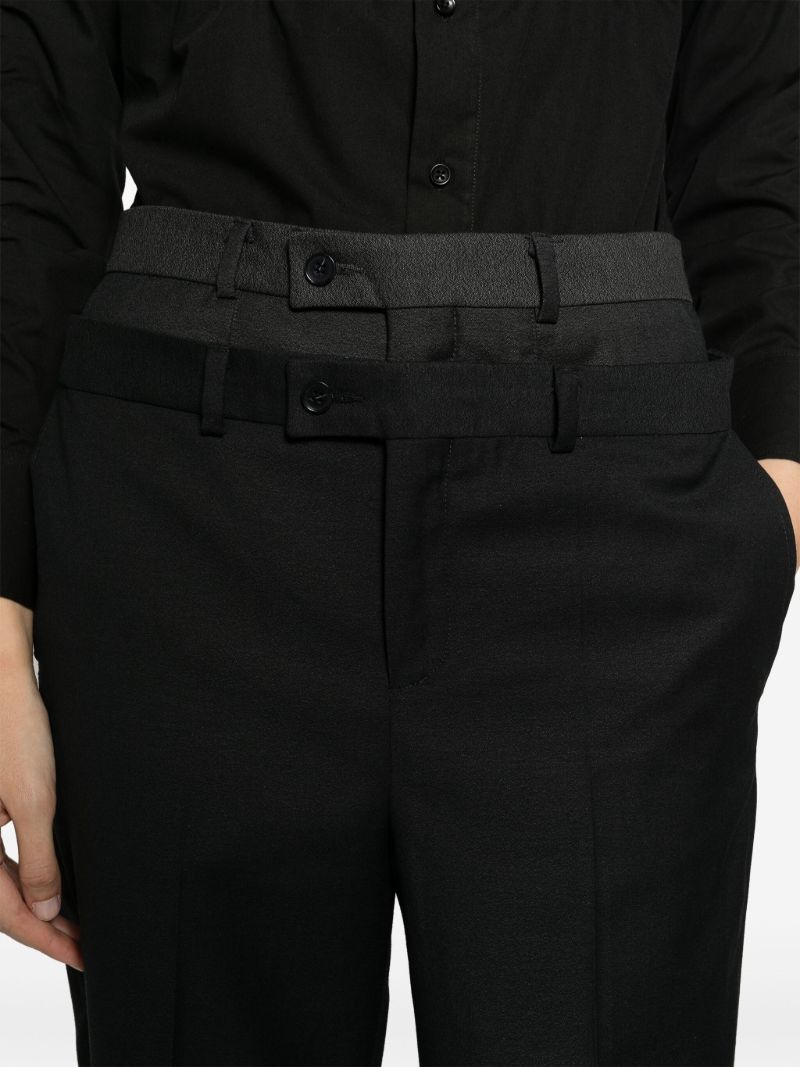 Black Double-waistband Trousers