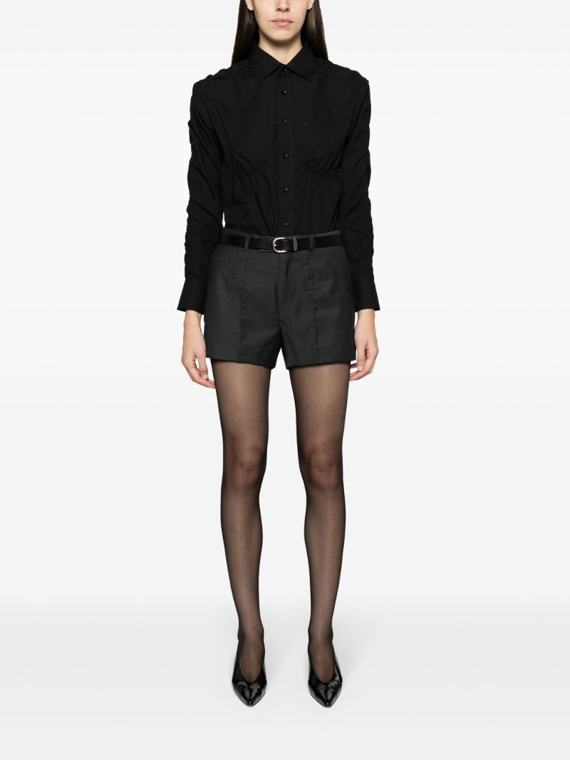Black Double-waistband Trousers