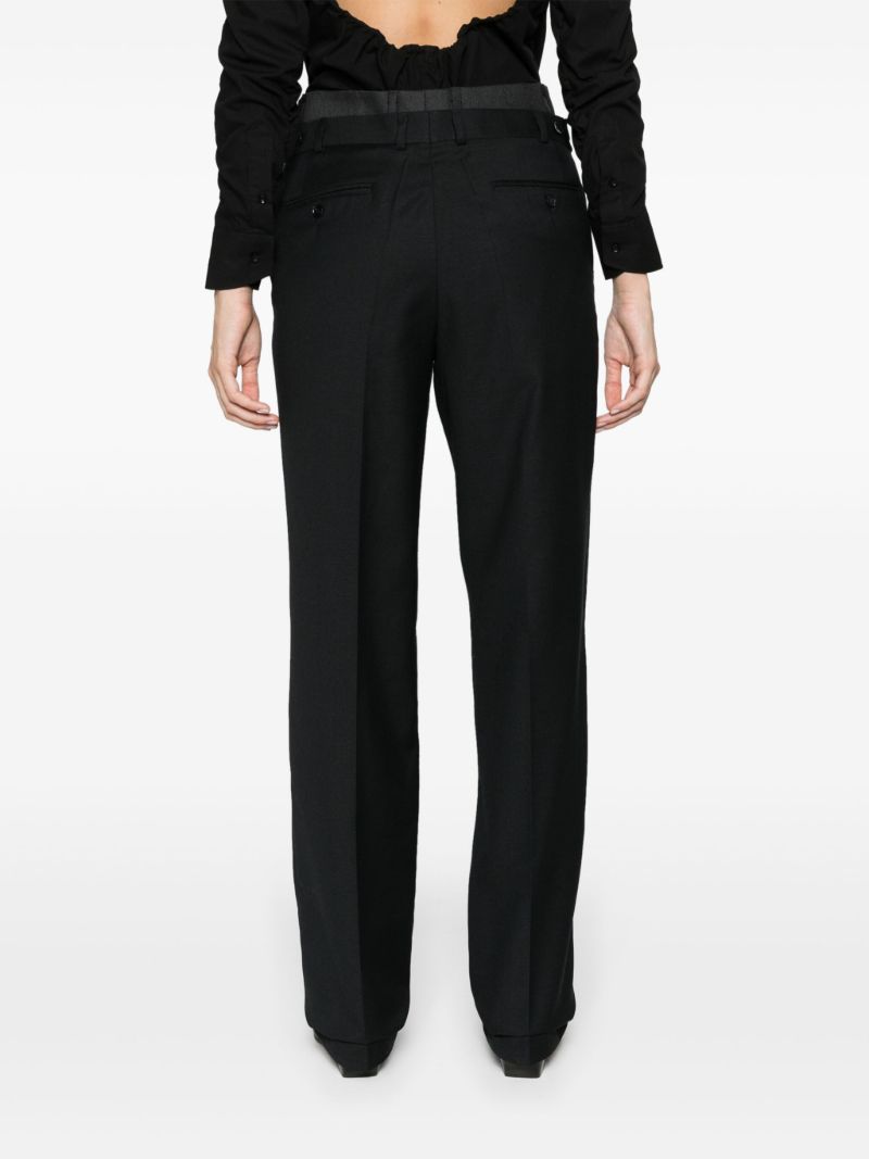 Black Double-waistband Trousers