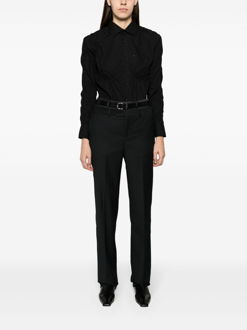 Black Double-waistband Trousers