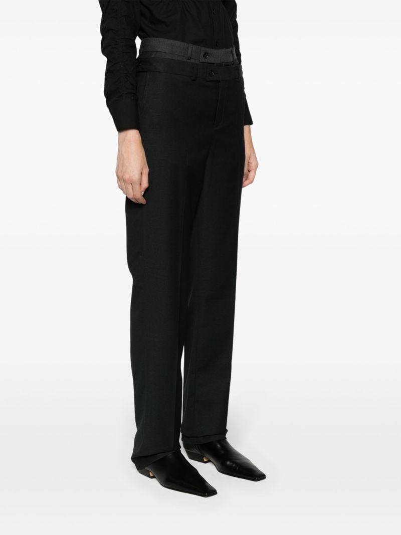 Black Double-waistband Trousers