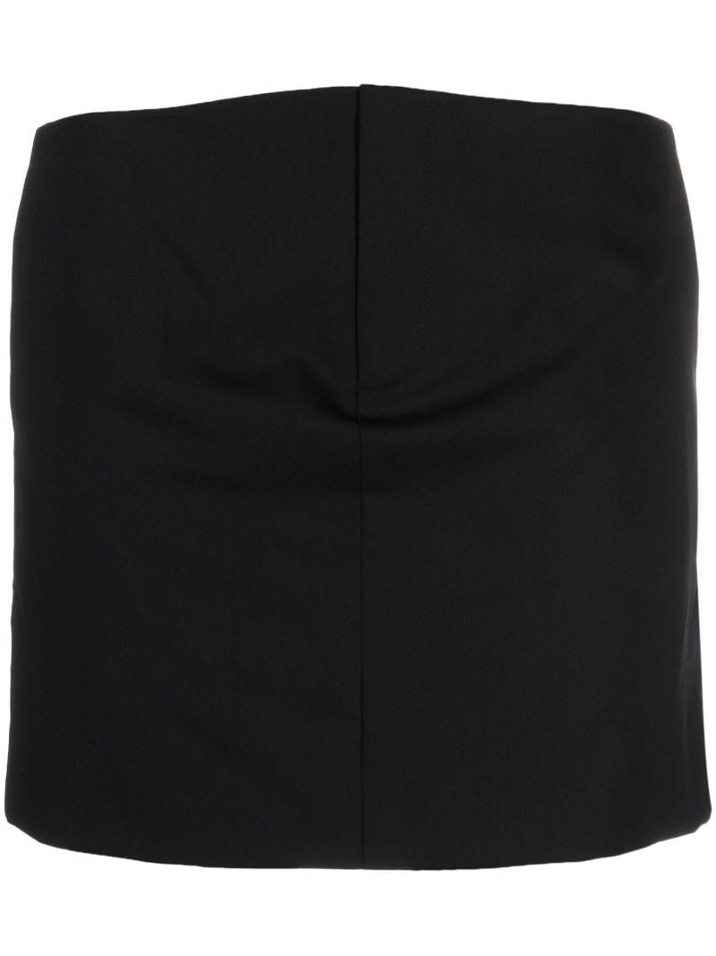Black Paperback Wool Mini Skirt