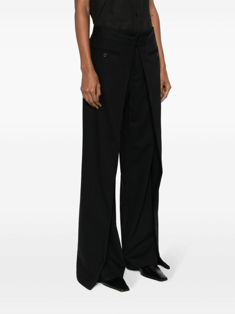 Black Layered Wool Trousers