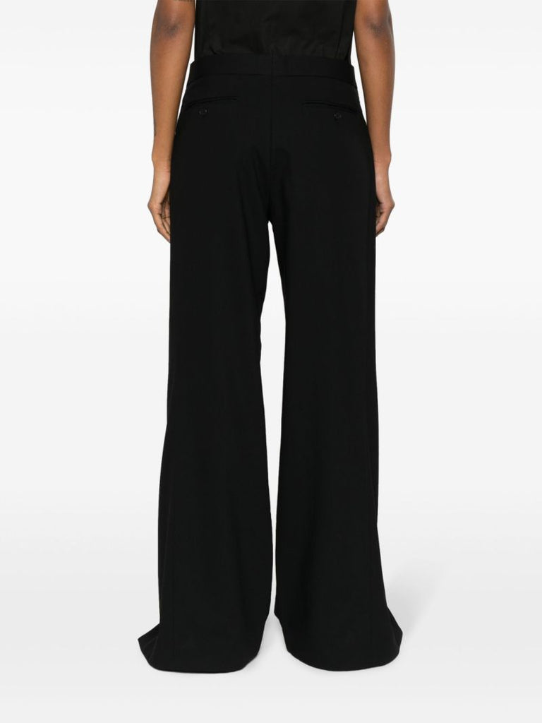 Black Layered Wool Trousers