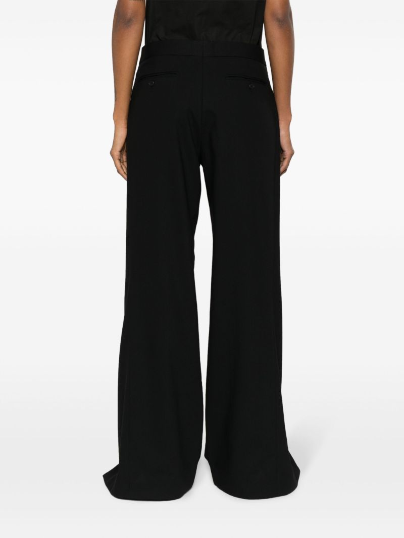 Black Layered Wool Trousers