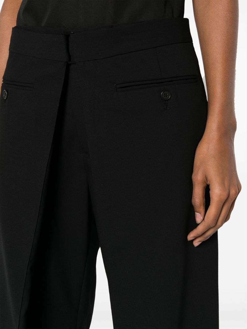 Black Layered Wool Trousers