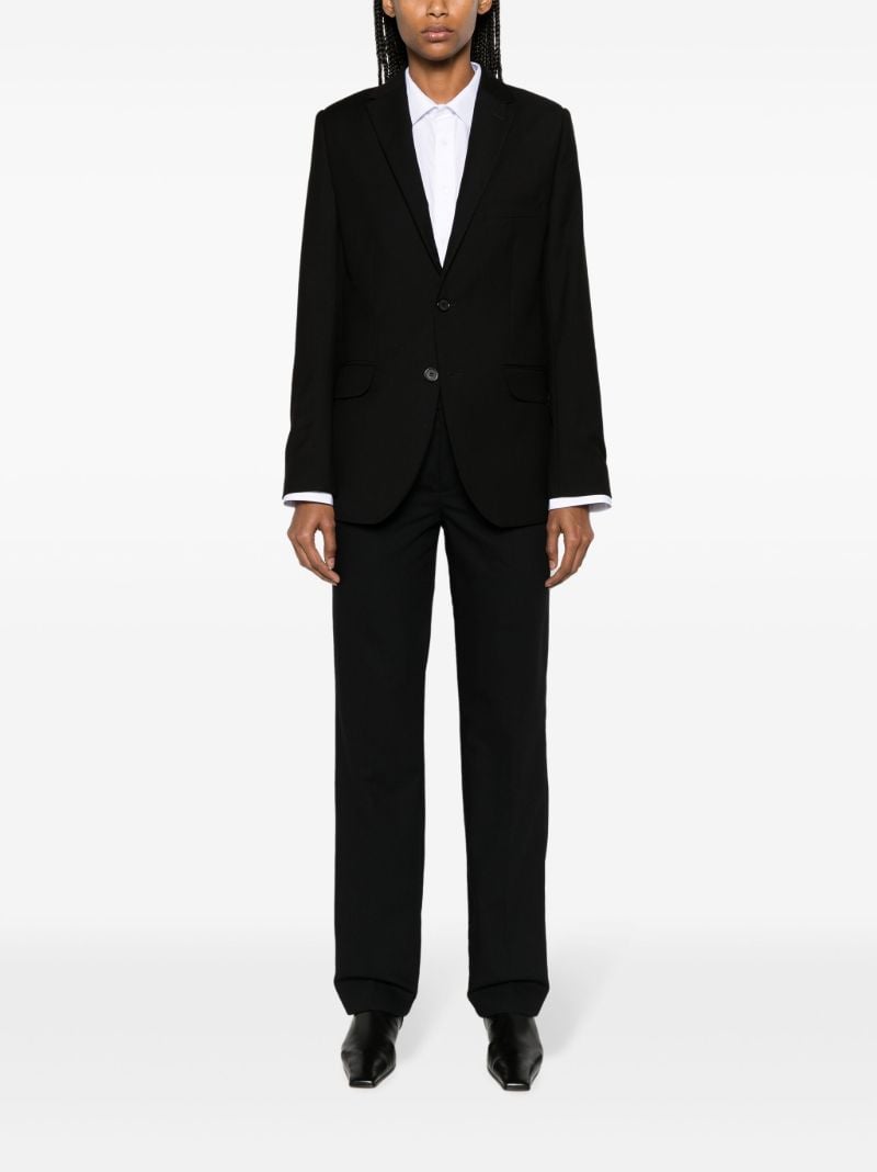 Black Straight-leg Wool Trousers