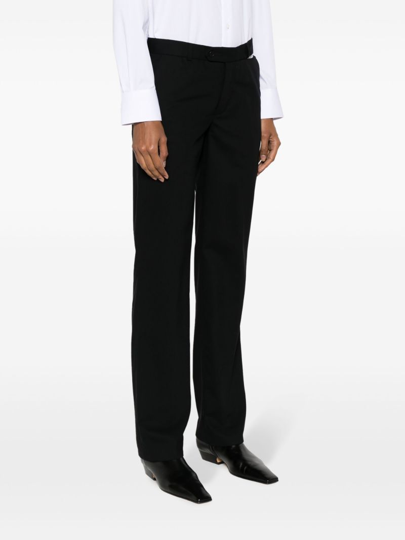 Black Straight-leg Wool Trousers