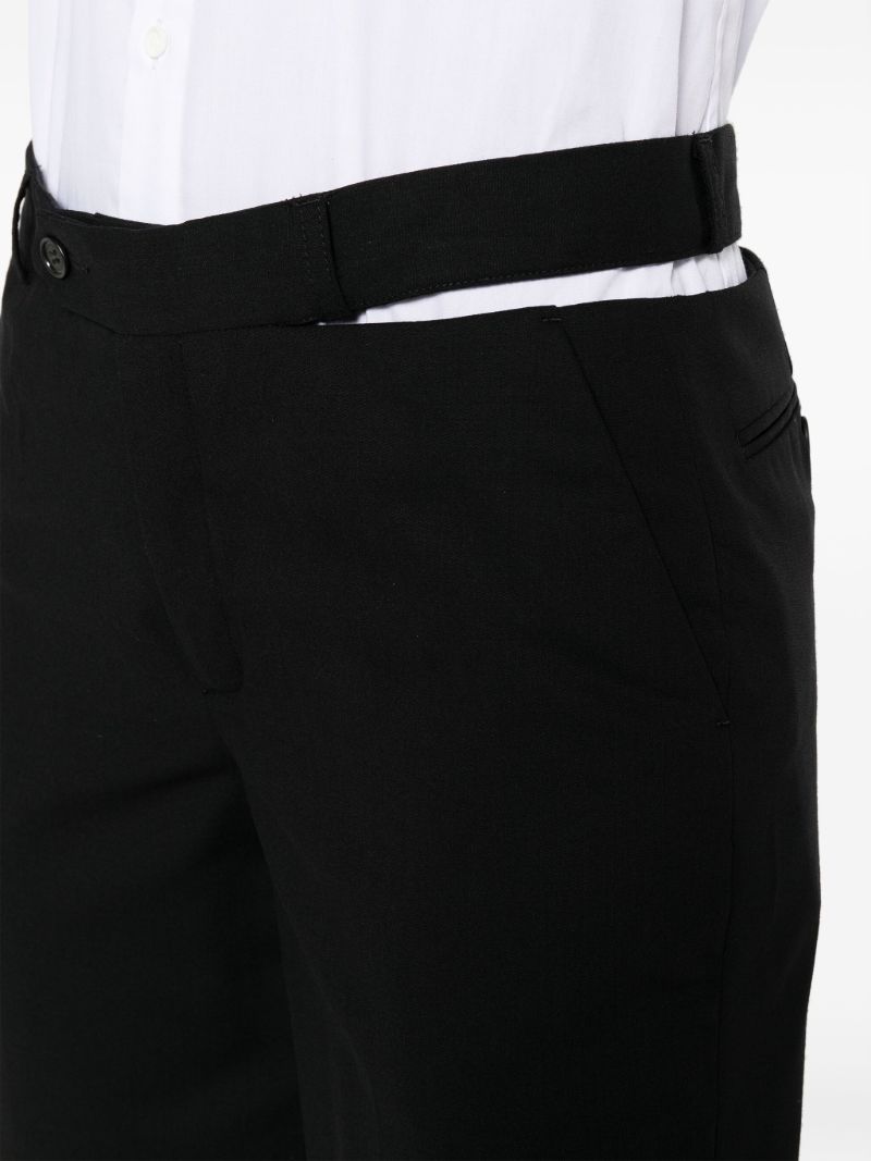 Black Straight-leg Wool Trousers