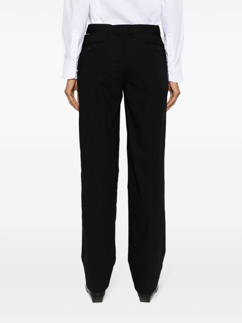 Black Straight-leg Wool Trousers
