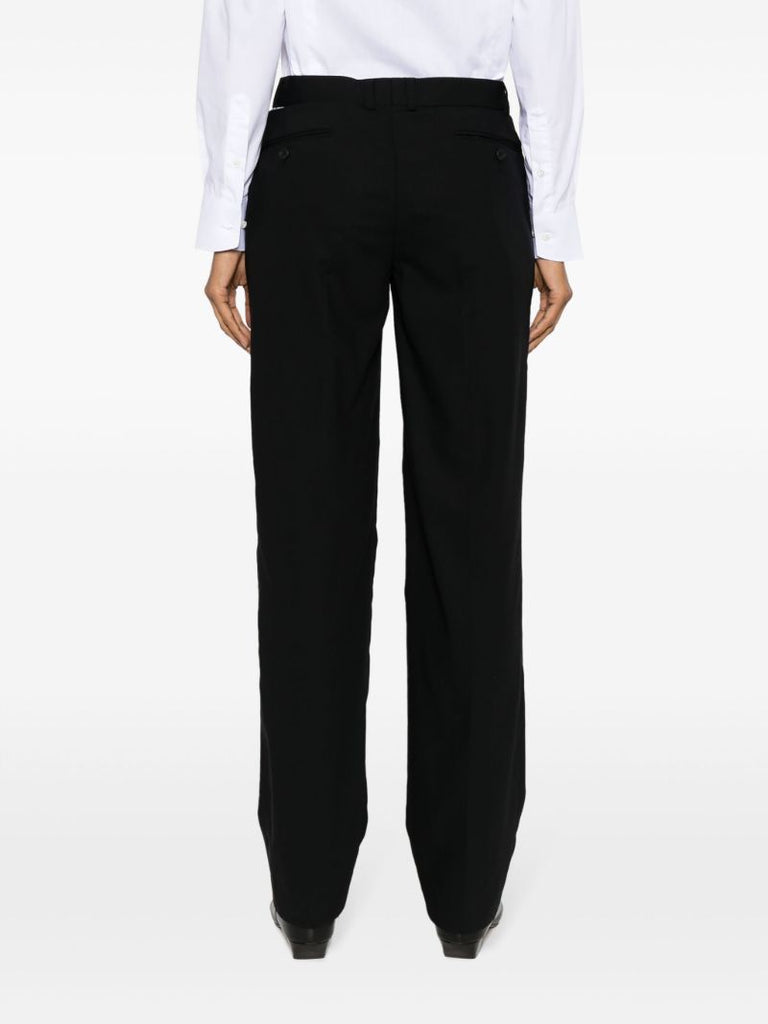 Black Straight-leg Wool Trousers