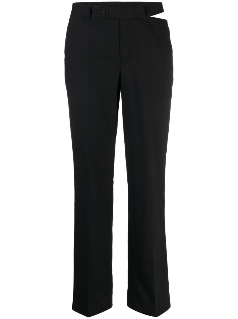 Black Straight-leg Wool Trousers