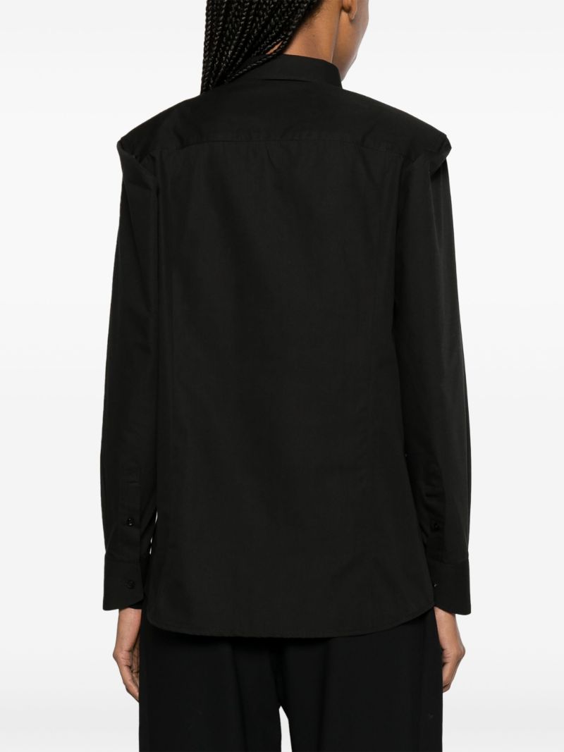 Black Split-sleeve Shirt
